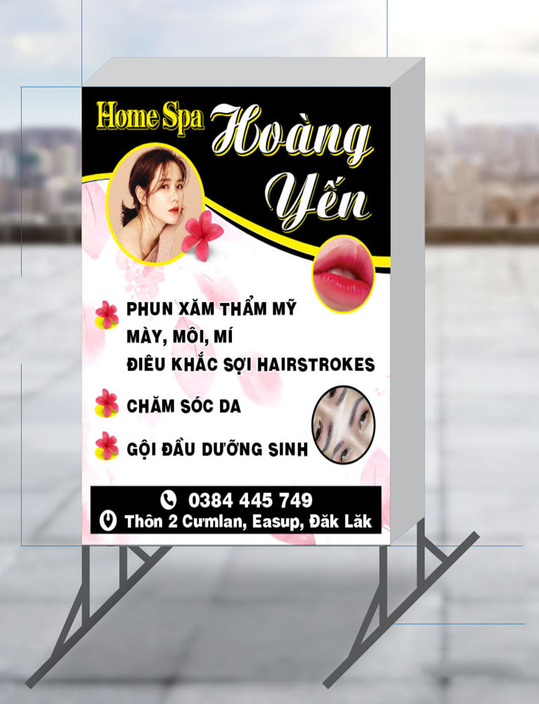 Biển vẫy hộp đèn spa gội đầu